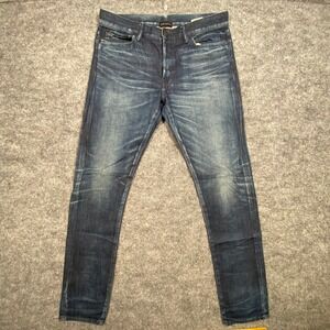 John Elliott Cast 2 Slim Tapered Jeans Mens 33 Indigo Blue Made in Japan Denim
